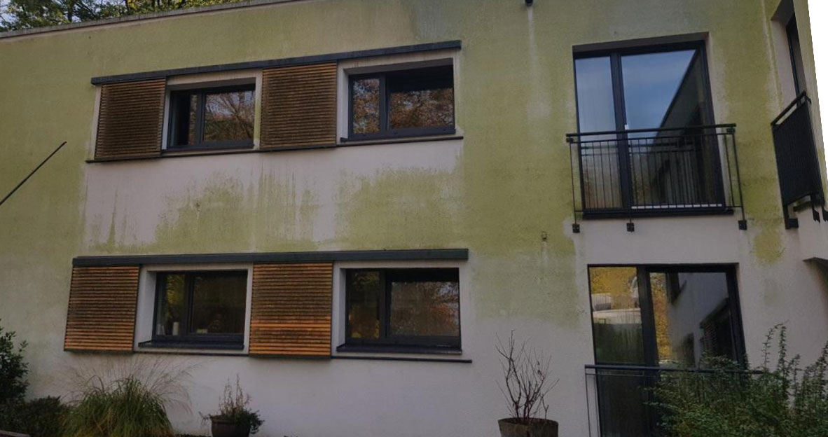 Fassadenreinigung Düsseldorf Wdsv Fassade Vorher alt="Fassadenreinigung